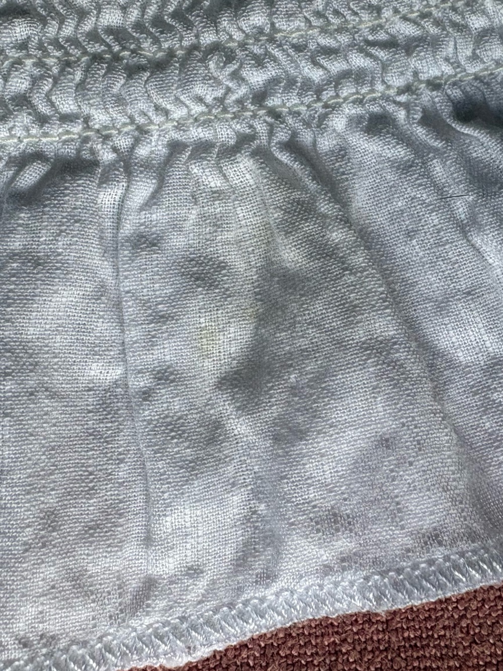 White Smocked Puff Sleeve Top- Boho- Cottage- Size XL - Picture 7 of 7